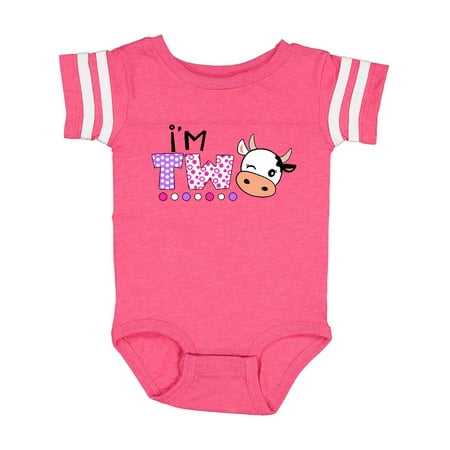 Inktastic I m 2 Cute Cow and Polka Dots Gift Baby Boy or Baby Girl Bodysuit