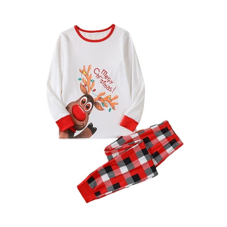 Amuver Family Matching Christmas Pajamas Cartoon Elk Letter Print Long-Sleeved Tops + Elastic Waist Plaid Pattern Trousers
Amuver Family Matching Christmas Pajamas Cartoon Elk Letter Print Long-Sleeved Tops + Elastic Waist Plaid Pattern Trousers