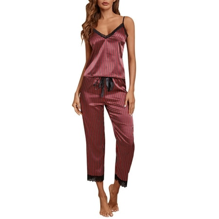iOPQO lingerie for women Womens Pajamas Set Soft Lounge Sets Sexy Lace Striped Sleepwear Pjs Black L
iOPQO lingerie for women Womens Pajamas Set Soft Lounge Sets Sexy Lace Striped Sleepwear Pjs Black L