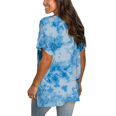 Plus Size Blouses for Women Womens Fashion Gradient Color V-Neck Short Sleeve T-shirt Tops Blouse Cropped T Shirts for Women Blue XL
Plus Size Blouses for Women Womens Fashion Gradient Color V-Neck Short Sleeve T-shirt Tops Blouse Cropped T Shirts for Women Blue XL
