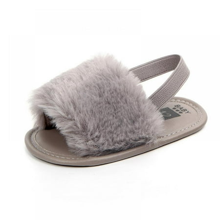Girls Sandals Toddler Faux Fur Slides with Elastic Back Strap Flats Shoes for Kids Baby Infant Girls Soft Sole Shoes Plush Sandal
Girls Sandals Toddler Faux Fur Slides with Elastic Back Strap Flats Shoes for Kids Baby Infant Girls Soft Sole Shoes Plush Sandal