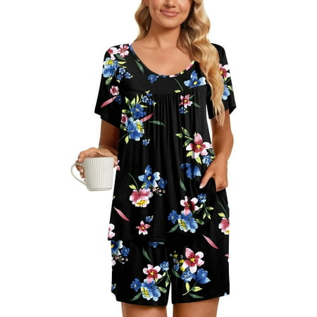 Aueoeo Pajama Shorts Set for Women Womens Pajamas Set Soft Pjs Short Sleeve Lounge Set 2-Piece Sleepwear Loungewear Sleep Set with Pockets
Aueoeo Pajama Shorts Set for Women Womens Pajamas Set Soft Pjs Short Sleeve Lounge Set 2-Piece Sleepwear Loungewear Sleep Set with Pockets