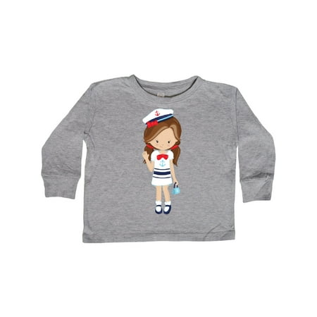 Inktastic Cute Girl Boat Captain Skipper Brown Hair Gift Toddler Toddler Girl Long Sleeve T-Shirt
Inktastic Cute Girl Boat Captain Skipper Brown Hair Gift Toddler Toddler Girl Long Sleeve T-Shirt