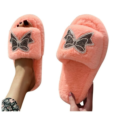 Cptfadh Slippers For Women Shoes Women s Fashion Bowknot Rhinestone Plush Slippers Thick-soled Cotton Slippers
Cptfadh Slippers For Women Shoes Women s Fashion Bowknot Rhinestone Plush Slippers Thick-soled Cotton Slippers