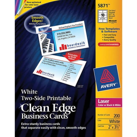 Avery Two-Side Printable Clean Edge Business Cards for Laser Printers ...