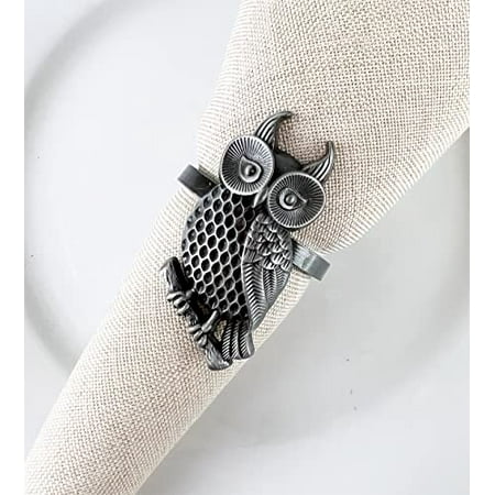 Fennco Styles Perched Owl Metal Napkin Rings Set of 4 - Pewter Animal Design Napkin Holders for Home Décor Dining Table Banquets Family Gathering and Special Occasions
Fennco Styles Perched Owl Metal Napkin Rings Set of 4 - Pewter Animal Design Napkin Holders for Home Décor Dining Table Banquets Family Gathering and Special Occasions