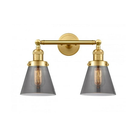 Satin Gold Tone Bathroom Vanity 16 Wide Plated Smoke Glass Steel/Cast Brass Medium Base LED 2 Light Fixture
Satin Gold Tone Bathroom Vanity 16 Wide Plated Smoke Glass Steel/Cast Brass Medium Base LED 2 Light Fixture