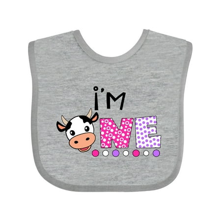 Inktastic I m 1 Cute Cow and Polka Dots Gift Baby Boy or Baby Girl Bib