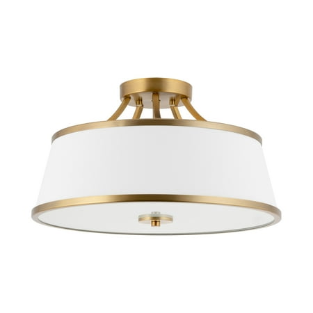 Kira Home Zoey 17.5 Modern 3-Light Semi-Flush Mount Ceiling Light Fixture + White Fabric Shade Warm Brass Finish
Kira Home Zoey 17.5 Modern 3-Light Semi-Flush Mount Ceiling Light Fixture + White Fabric Shade Warm Brass Finish