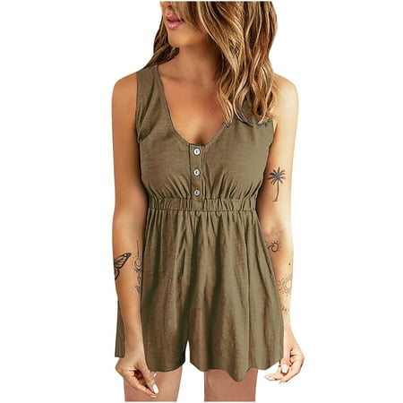 DroolingDog Women s Summer Fashion Sleeveless Solid Camisole Suspenders Round NeckPullover Jumpsuits
DroolingDog Women s Summer Fashion Sleeveless Solid Camisole Suspenders Round NeckPullover Jumpsuits
