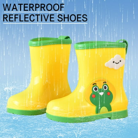 

Cathalem Lightweight Snow Boots Girls Children Cute Cartoon Fashion Waterproof And Non Slip Rain Boots Rain Boots Little Kid Girl Yellow 2.5 Years