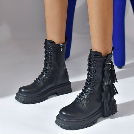 MIASHUI Ladies Fashion Solid Color Leather Lace Up Boots Tassel Side Zipper Platform Mid Boots Women Sneakers Shoes Wedges Women Shoes Casual
MIASHUI Ladies Fashion Solid Color Leather Lace Up Boots Tassel Side Zipper Platform Mid Boots Women Sneakers Shoes Wedges Women Shoes Casual