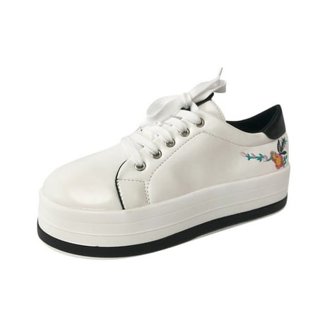 Casual Shoes for Women Fashion Summer Women Casual Shoes Solid Color Flowers Thick Sole Lace Up Shallow Mouth Women Casual Shoes Pu Black 40
Casual Shoes for Women Fashion Summer Women Casual Shoes Solid Color Flowers Thick Sole Lace Up Shallow Mouth Women Casual Shoes Pu Black 40