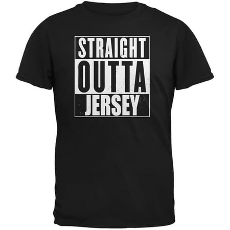 Straight Outta Jersey Black Adult T-Shirt