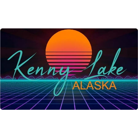 Kenny Lake Alaska 4 X 2.25-Inch Fridge Magnet Retro Neon Design