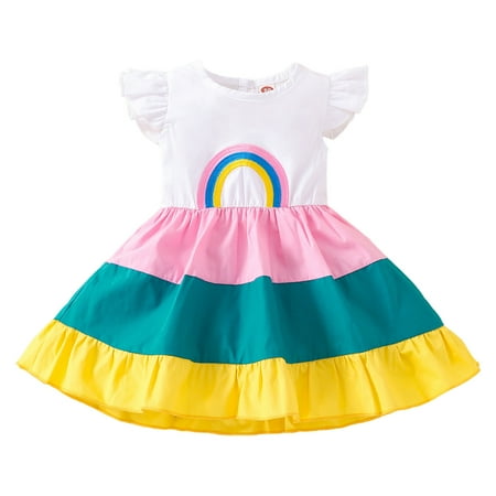 ZRBYWB Toddler Girls Dresses Fly Sleeve Rainbow Embroidery Ruffles Dress Dance Party Princess Dresses Baby Girl Clothes
ZRBYWB Toddler Girls Dresses Fly Sleeve Rainbow Embroidery Ruffles Dress Dance Party Princess Dresses Baby Girl Clothes