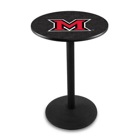 L214 - 42" Black Wrinkle Miami (OH) Pub Table with 36" dia. top by Holland Bar Stool Co.