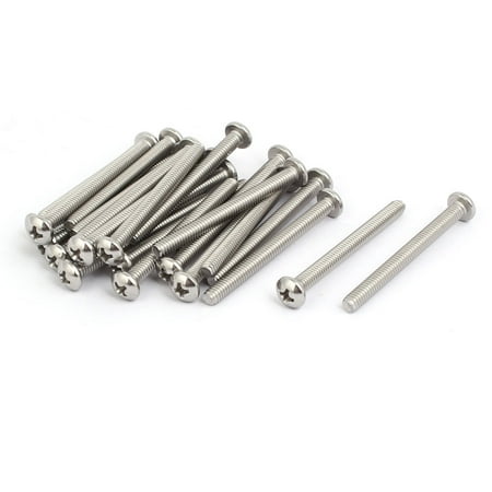 8#-32x1-3/4-inch 304 Stainless Steel Pan Head Machine Screw Bolt 25pcs
