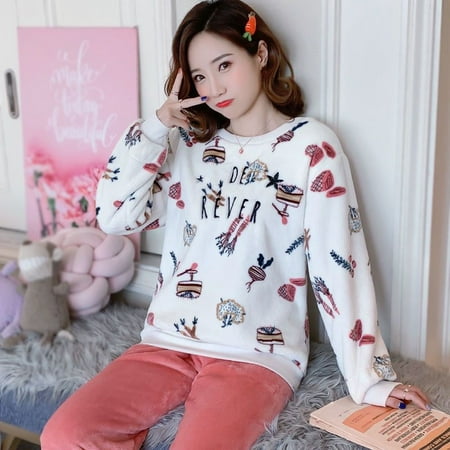 Ladies Pyjama Women Winter Flannel Pajama Set Fleece Pajamas Sleepwear Thick Warm Velvet Female Homewear Suit Cute Sweet Pijama
Ladies Pyjama Women Winter Flannel Pajama Set Fleece Pajamas Sleepwear Thick Warm Velvet Female Homewear Suit Cute Sweet Pijama