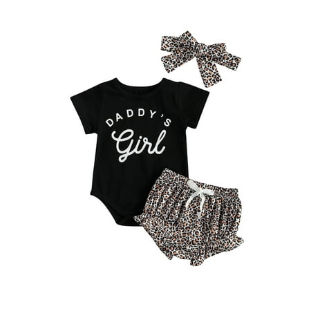 Yinyinxull Daddy s Girl Newborn Baby Girl Short Sleeve Romper Leopard Short Pants 3Pcs Set Black 9-12 Months
Yinyinxull Daddy s Girl Newborn Baby Girl Short Sleeve Romper Leopard Short Pants 3Pcs Set Black 9-12 Months
