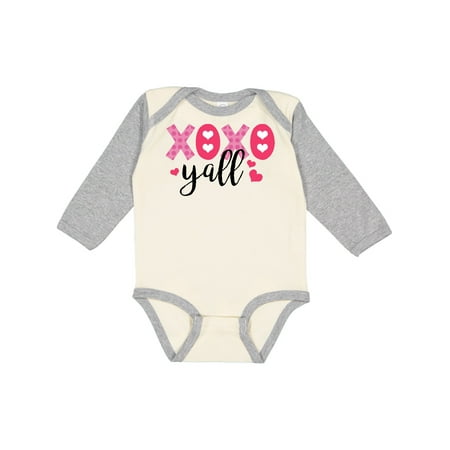 

Inktastic Valentine s Day Hugs and Kisses XOXO Y all Gift Baby Boy or Baby Girl Long Sleeve Bodysuit