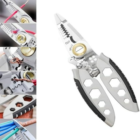 7-inch Multipurpose Wire Stripper 2024 New 9 In 1 Wire Strippers and Crimping Tool Heavy Duty Multi-Purpose Electrical Wire Stripping Tool for Stripping Cutting Professional Tool Gift
7-inch Multipurpose Wire Stripper 2024 New 9 In 1 Wire Strippers and Crimping Tool Heavy Duty Multi-Purpose Electrical Wire Stripping Tool for Stripping Cutting Professional Tool Gift