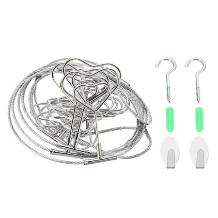 Uxcell 5.3 Ft Steel Wall Hanging Photo Display Cable Wire with 12 Heart Shape Clips 1 Pack Metal Silver Tone
Uxcell 5.3 Ft Steel Wall Hanging Photo Display Cable Wire with 12 Heart Shape Clips 1 Pack Metal Silver Tone