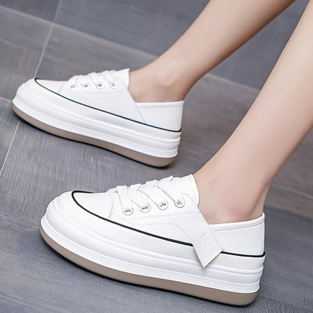 DONGGTGDZ Comfortable low top faux leather platform sneakers for casual lace up outdoor shoes that are simple and stylish with a touch of elegance.
DONGGTGDZ Comfortable low top faux leather platform sneakers for casual lace up outdoor shoes that are simple and stylish with a touch of elegance.