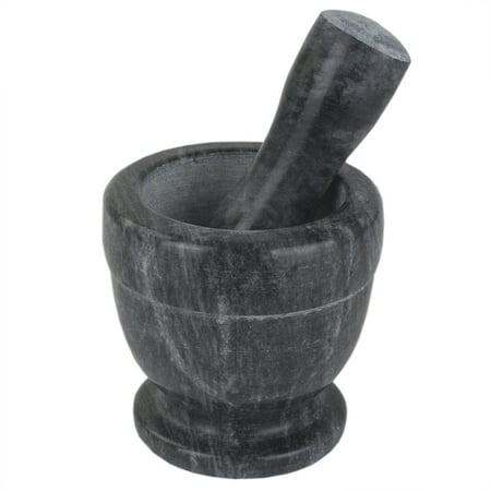 Home Basics Marble Mortar and Pestle Black