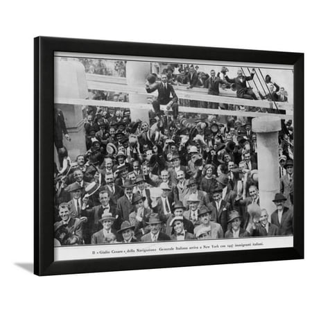 The Arrival of 2,447 Italian Immigrants at New York Framed Print Wall Art