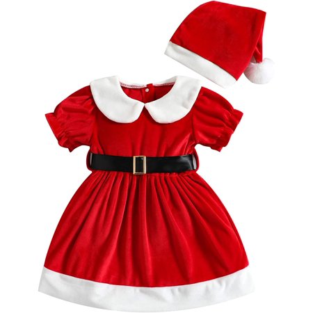 PIKADINGNIS Toddler Baby Girl Christmas Dress Red Velvet Short Sleeve Crewneck Dress Santa Princess Dresses with Belt Outfits
PIKADINGNIS Toddler Baby Girl Christmas Dress Red Velvet Short Sleeve Crewneck Dress Santa Princess Dresses with Belt Outfits
