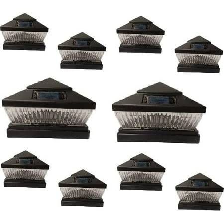 10 Pack Solar 5X5 Fence Post Cap Light with FIVE LED Bulbs BLACK Garden Square Shape Cap Light
10 Pack Solar 5X5 Fence Post Cap Light with FIVE LED Bulbs BLACK Garden Square Shape Cap Light