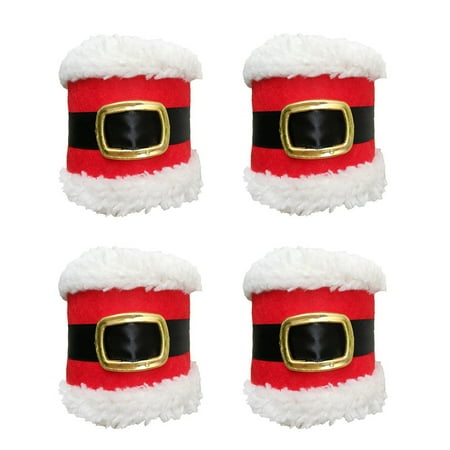 4pcs Christmas Serviette Belt Buckle Napkin Rings Napkin Holder Tableware For Party Banquet Dinner Table Decor