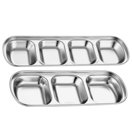 2Pcs Stainless Steel Multi-grid Dishes Square Dishes Seasoning Plates for Home
2Pcs Stainless Steel Multi-grid Dishes Square Dishes Seasoning Plates for Home