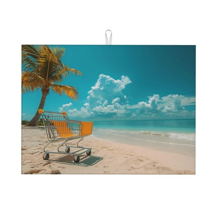 Dish Drying Mat Shopping Cart On Tropical Beach Absorbent Microfiber Kitchen Mat Heat Resistant Drying Mat Kitchen Counter for Dishes Utensils Pots Pans Drainer Mats 18x24in
Dish Drying Mat Shopping Cart On Tropical Beach Absorbent Microfiber Kitchen Mat Heat Resistant Drying Mat Kitchen Counter for Dishes Utensils Pots Pans Drainer Mats 18x24in