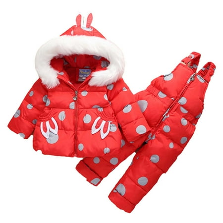 ZKCCNUK Winter Baby Boys Girls Polka Dot Printing Thickened Down Jacket Strap Pants Two-piece Suit Warm Winter Snow Coat Gift for Baby
ZKCCNUK Winter Baby Boys Girls Polka Dot Printing Thickened Down Jacket Strap Pants Two-piece Suit Warm Winter Snow Coat Gift for Baby