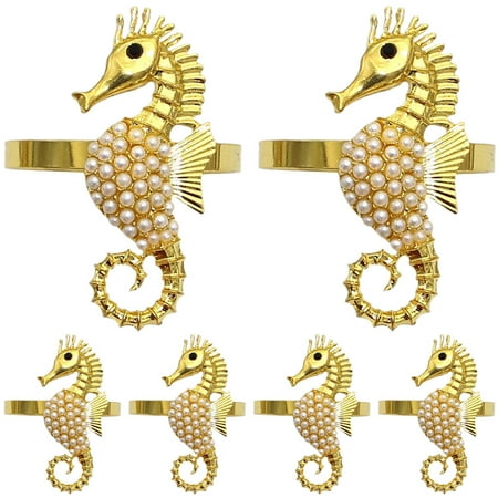 6Pcs Seahorse Napkin Rings Table Setting Centerpiece Decor Napkins Ring Holders for Party
6Pcs Seahorse Napkin Rings Table Setting Centerpiece Decor Napkins Ring Holders for Party
