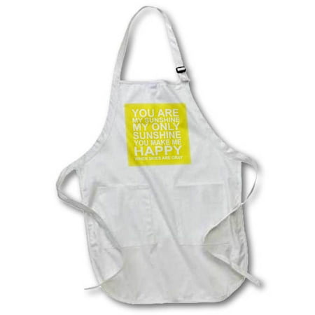 3dRose You are my sunshine. Full Length Apron 22 by 30-inch Black With Pockets