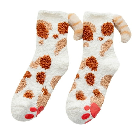 Womens Cartoon Fuzzy Socks Cozy Winter Home Slipper Warm Fleece Soft Thick Comfy Gift