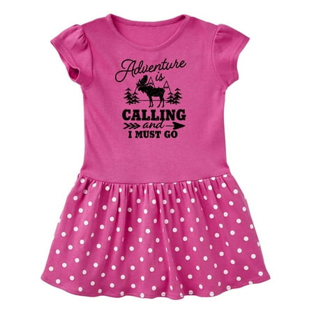 Inktastic Adventure is Calling and I Must Go with Moose Gift Toddler Girl Dress