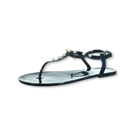 Olivia Miller Girls Jelly Pearl Sandals - black 9 toddler