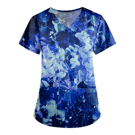 QAZXD Women s Personalized Print Short Sleeve V Neck Tops Working Scrub Tops T Shirts Blue
QAZXD Women s Personalized Print Short Sleeve V Neck Tops Working Scrub Tops T Shirts Blue