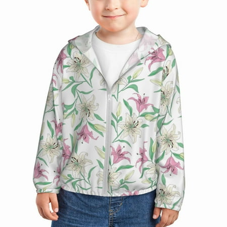 Sun Hoodie for Kids Pink White Lilies Flowers Long Sleeve Swim Fishing Shirts Sun Protection Zip Up Jacket Clothing Athletic Hoodie
Sun Hoodie for Kids Pink White Lilies Flowers Long Sleeve Swim Fishing Shirts Sun Protection Zip Up Jacket Clothing Athletic Hoodie