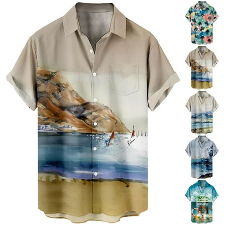 Stylish Short Sleeve Hawaiian Shirt for Men Boys Men s Big and Tall Short Sleeve Outfits