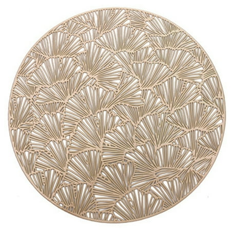 6PC Round Placemats Restaurant Hollow PVC Decoration Meal Mat Anti-Hot Dining Table Line Mat Steak Plate Pad-Golden
6PC Round Placemats Restaurant Hollow PVC Decoration Meal Mat Anti-Hot Dining Table Line Mat Steak Plate Pad-Golden