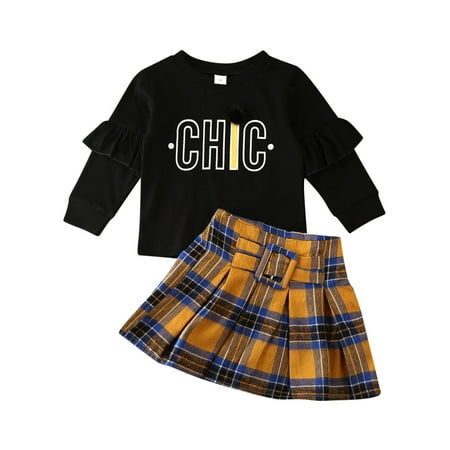 Lazybaby Kids Toddler Infant Baby Girls Outfit Letter Print Pullover Top Plaid Pleated Skirt Set
Lazybaby Kids Toddler Infant Baby Girls Outfit Letter Print Pullover Top Plaid Pleated Skirt Set