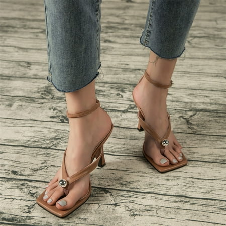 Women s Shoes Fashion Solid Color Minimalistic Metal Beads Clip Toe Heel Sandals Slippers Flip Flop
Women s Shoes Fashion Solid Color Minimalistic Metal Beads Clip Toe Heel Sandals Slippers Flip Flop