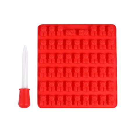 53 Cavities Bear Chocolate Mold DIY Silicone Gummy Mould Candy Tray for Jelly Cookie Ice Cube (Red with Dropper)
53 Cavities Bear Chocolate Mold DIY Silicone Gummy Mould Candy Tray for Jelly Cookie Ice Cube (Red with Dropper)