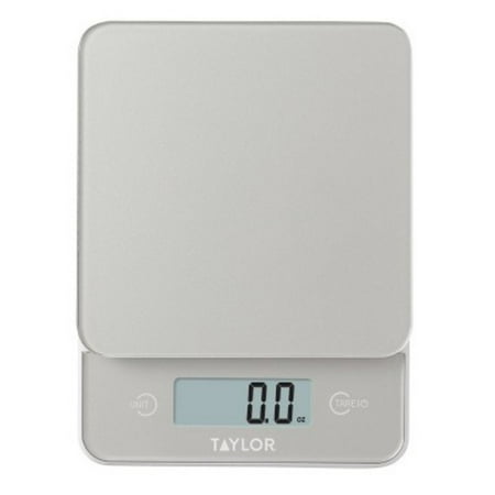 Taylor Glass Top Food Scale with Touch Control Buttons 11 lb Capacity Silver