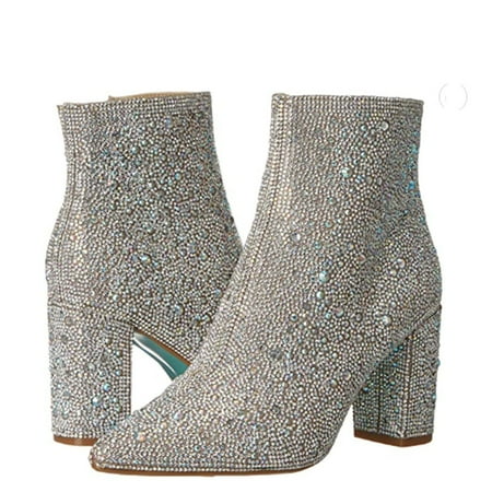 Earlde Womens Cady Embellished Ankle Boots Rhinestone